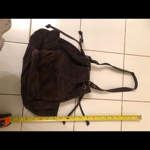 UGG  brown  suede and shearling bag